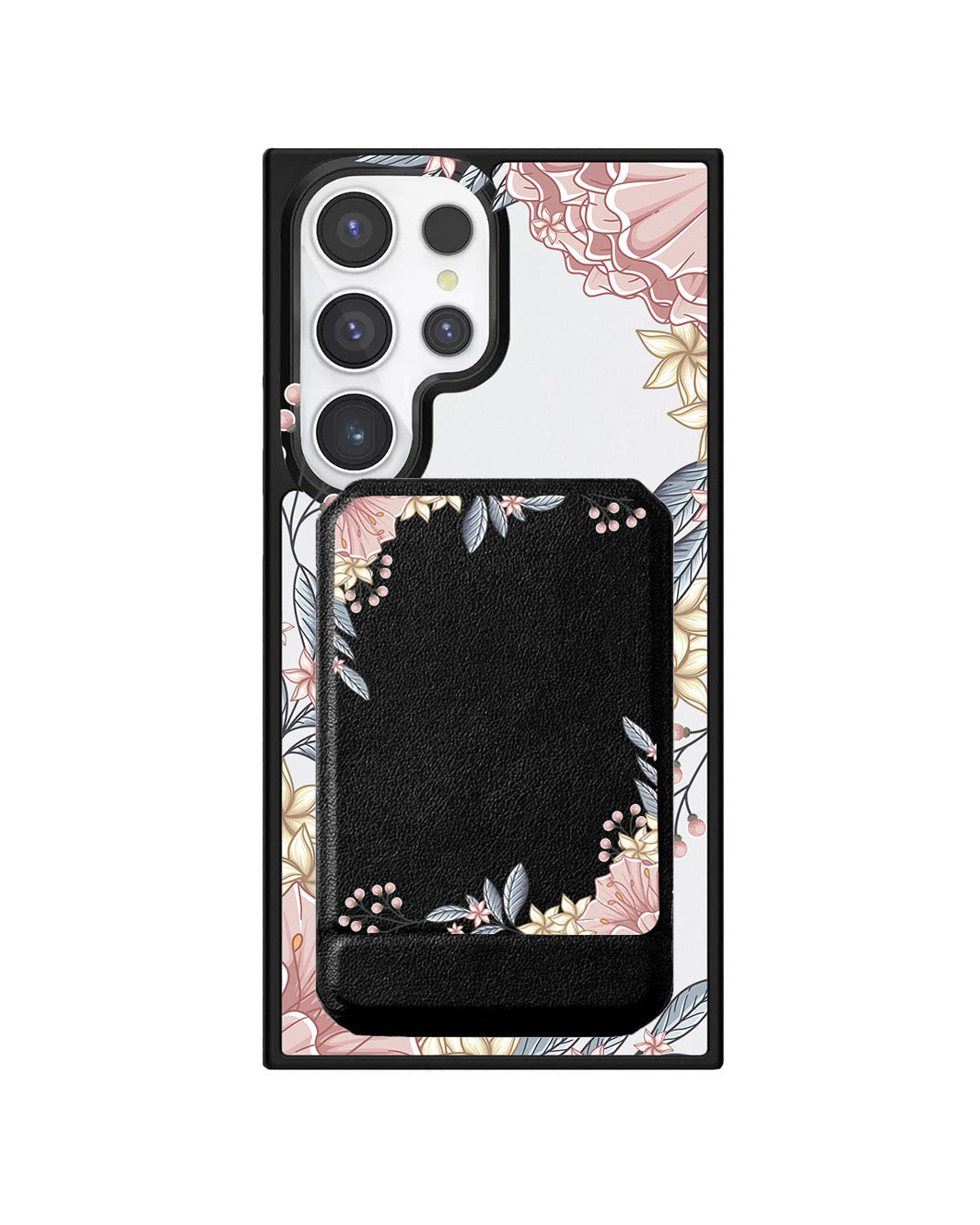 Android Magnetic Multifold Wallet - Pink Florals