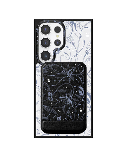 Android Magnetic Multifold Wallet - Sketchy Flower & Butterfly 2.0