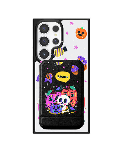Android Magnetic Multifold Wallet - Pumpkins Monster