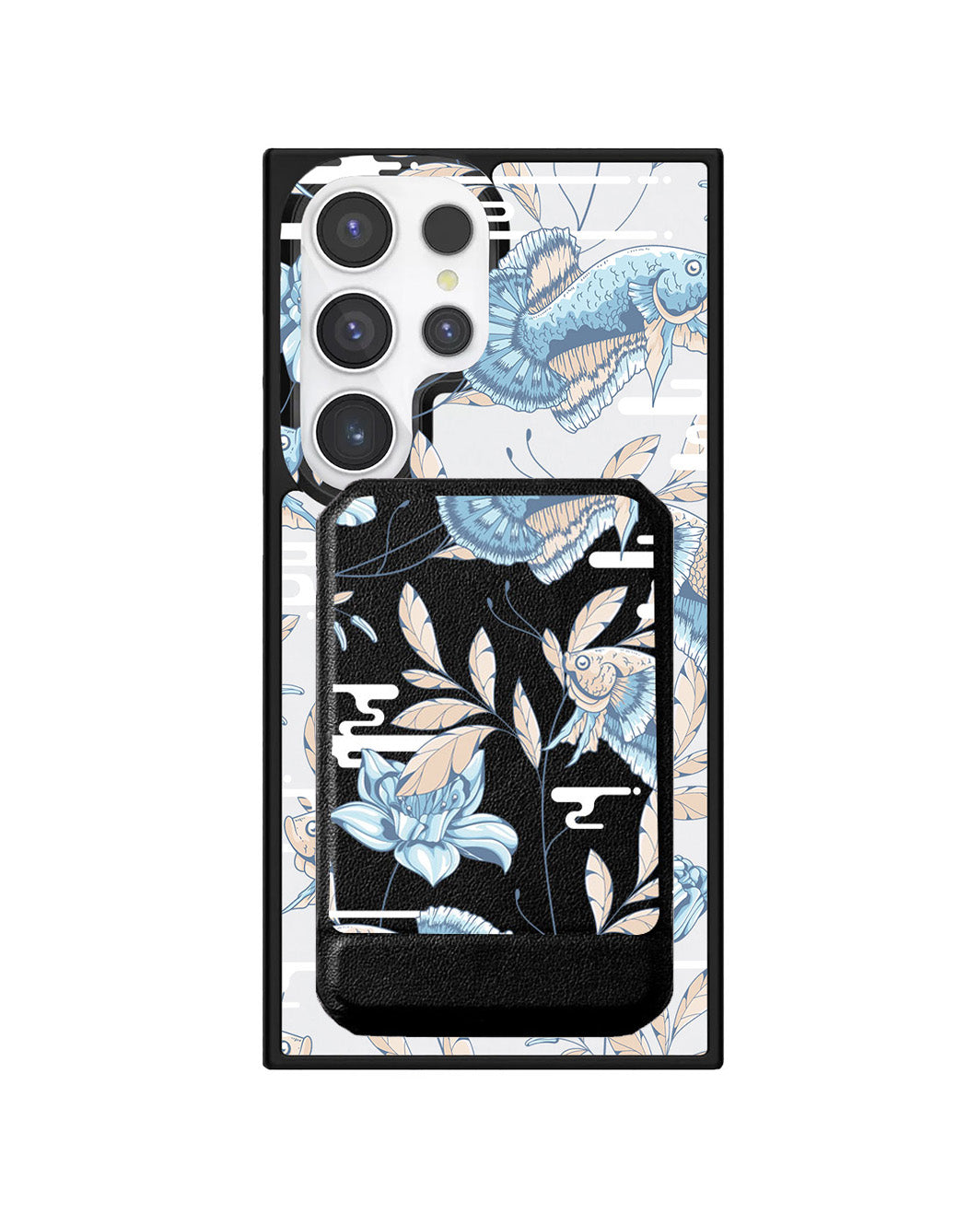 Android Magnetic Multifold Wallet - Fish & Floral 4.0