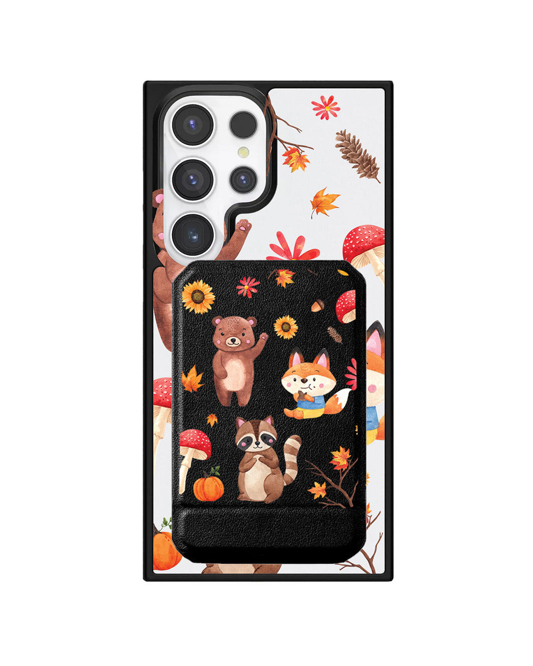 Android Magnetic Multifold Wallet - Autumn animals