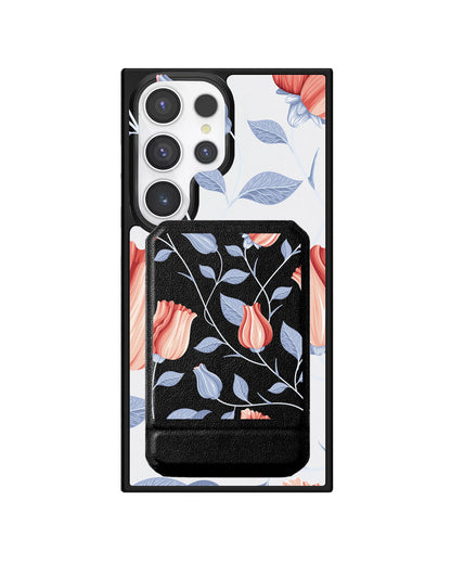 Android Magnetic Multifold Wallet - Tulips