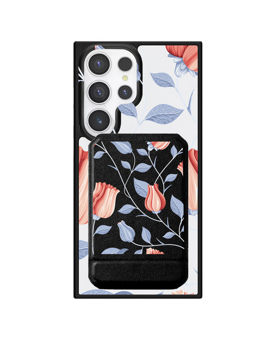 Android Magnetic Multifold Wallet - Tulips