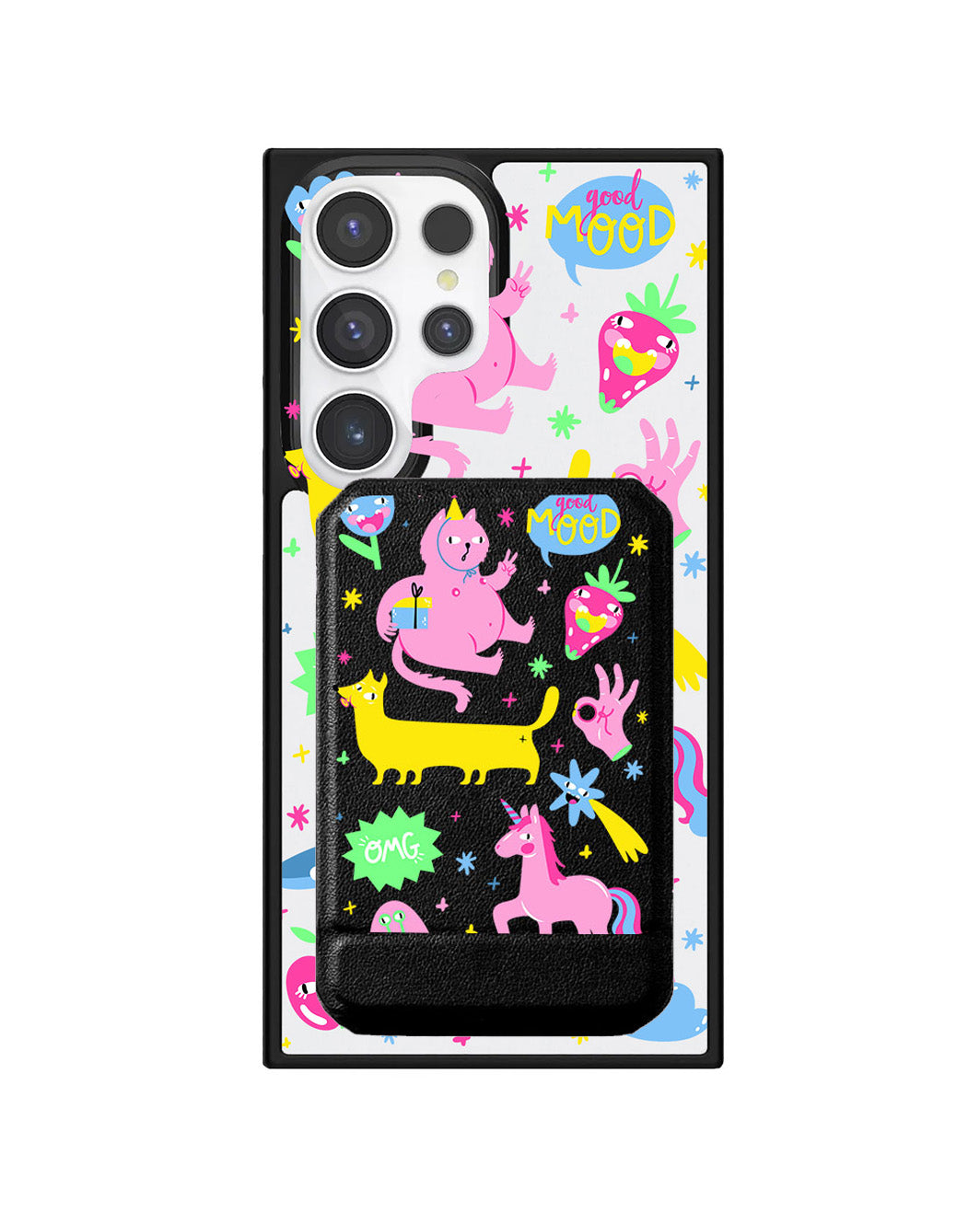 Android Magnetic Multifold Wallet - Monster Say Good Mood
