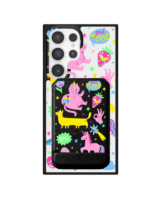 Android Magnetic Multifold Wallet - Monster Say Good Mood