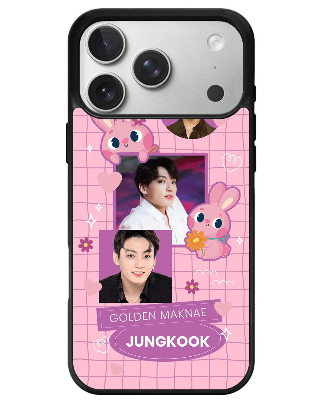 iPhone Avant-Gloss Grip Case - Face Grid Bunny