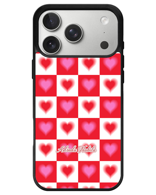 iPhone Avant-Gloss Grip Case - Love Checkered