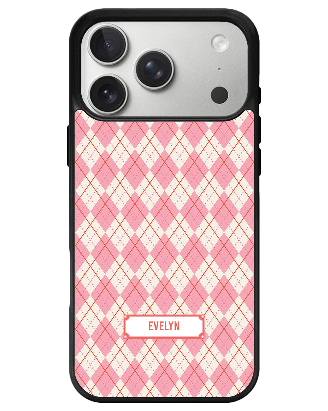 iPhone Avant-Gloss Grip Case - Pink Argyle