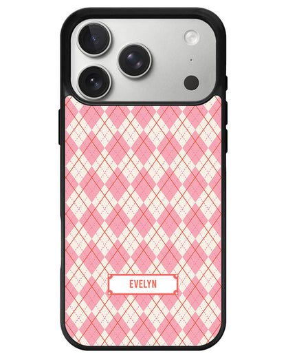 iPhone Avant-Gloss Grip Case - Pink Argyle