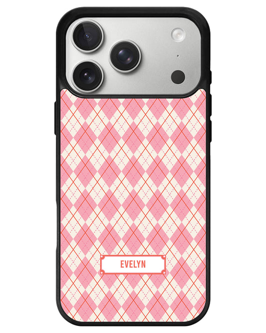 iPhone Avant-Gloss Grip Case - Pink Argyle