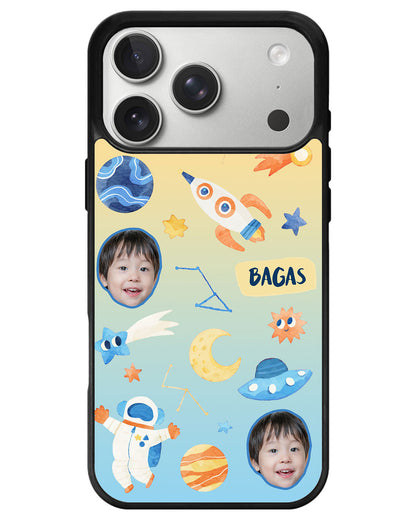 iPhone Avant-Gloss Grip Case - Face Grid Astronaut