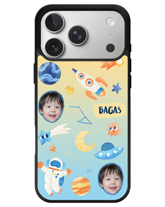 iPhone Avant-Gloss Grip Case - Face Grid Astronaut