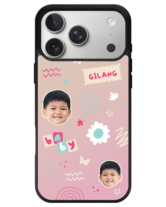 iPhone Avant-Gloss Grip Case - Face Grid Abstract