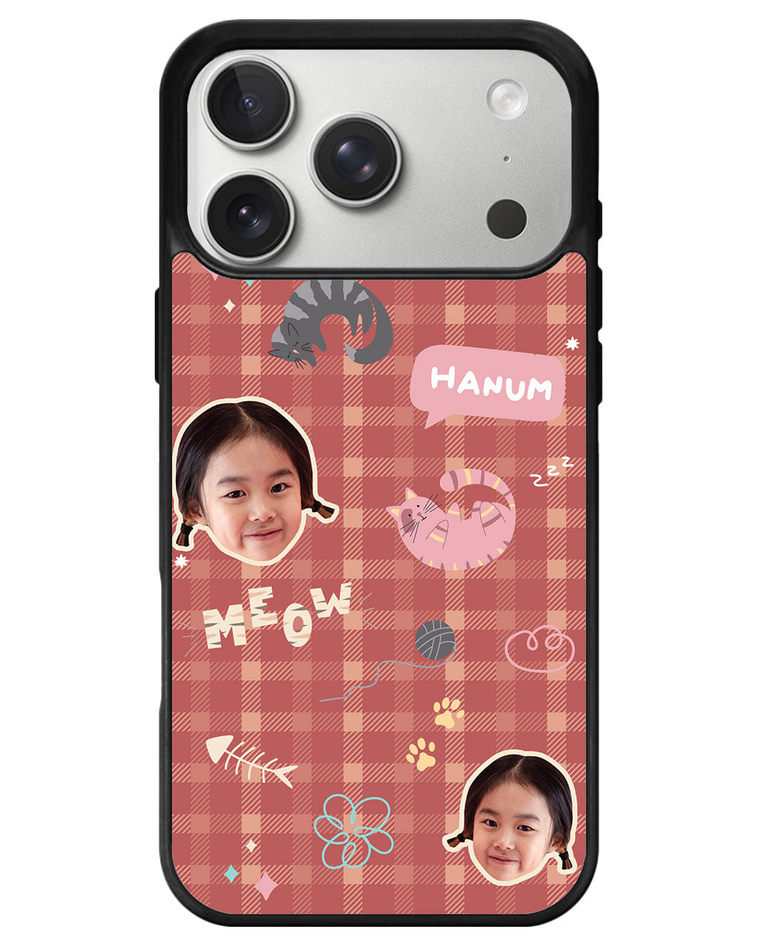 iPhone Avant-Gloss Grip Case - Face Grid Kitty