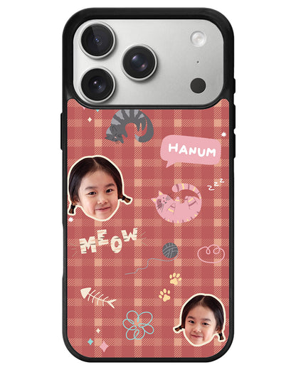 iPhone Avant-Gloss Grip Case - Face Grid Kitty