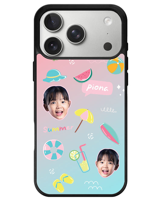 iPhone Avant-Gloss Grip Case - Face Grid Summer