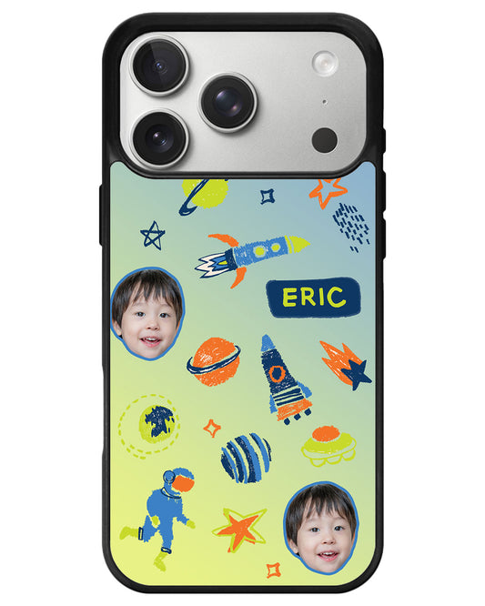 iPhone Avant-Gloss Grip Case - Face Grid Galaxy