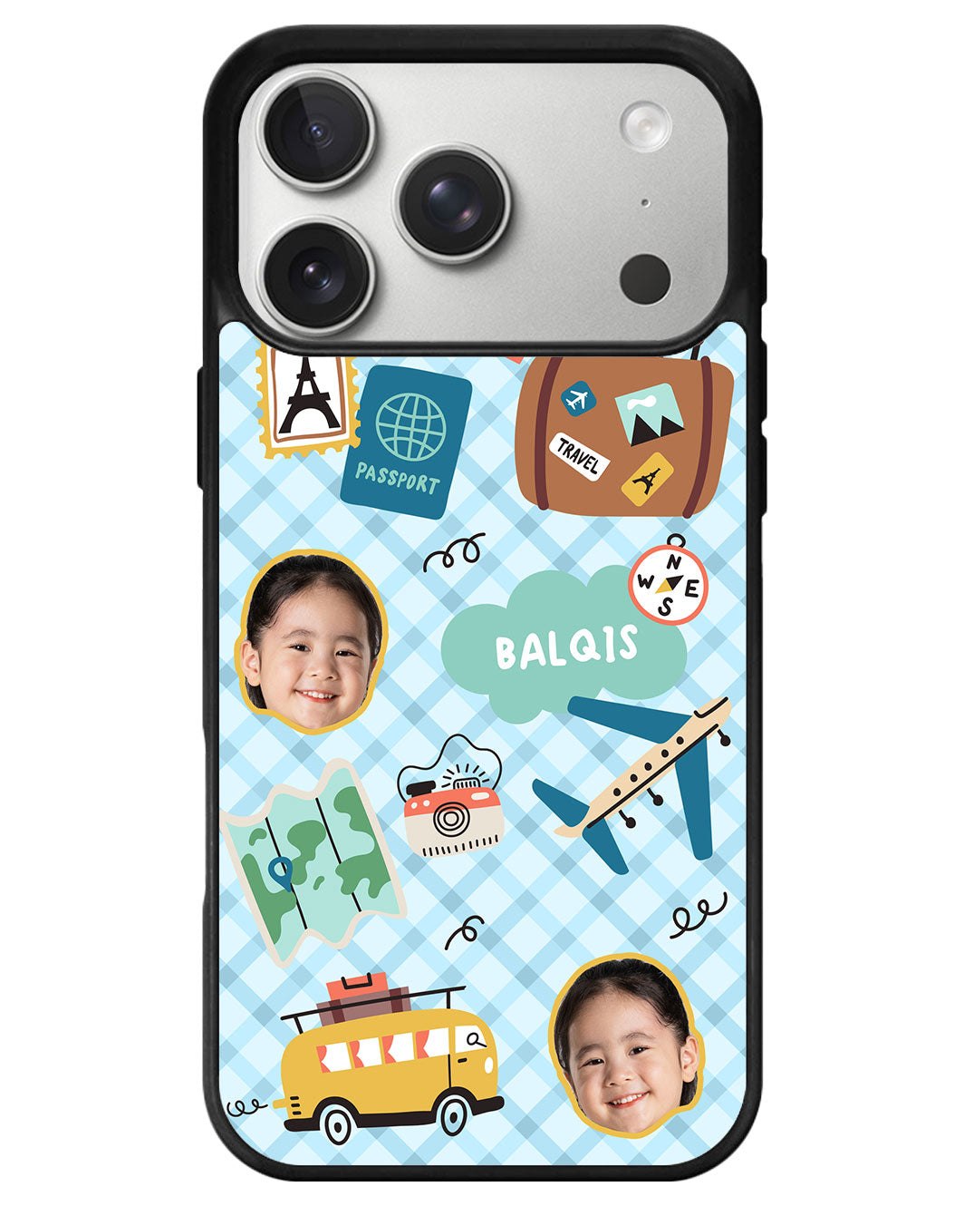 iPhone Avant-Gloss Grip Case - Face Grid Travel