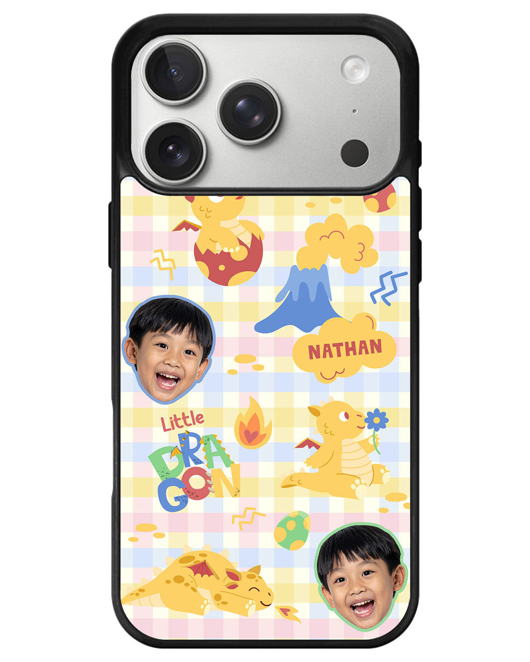 iPhone Avant-Gloss Grip Case - Face Grid Little Dragon