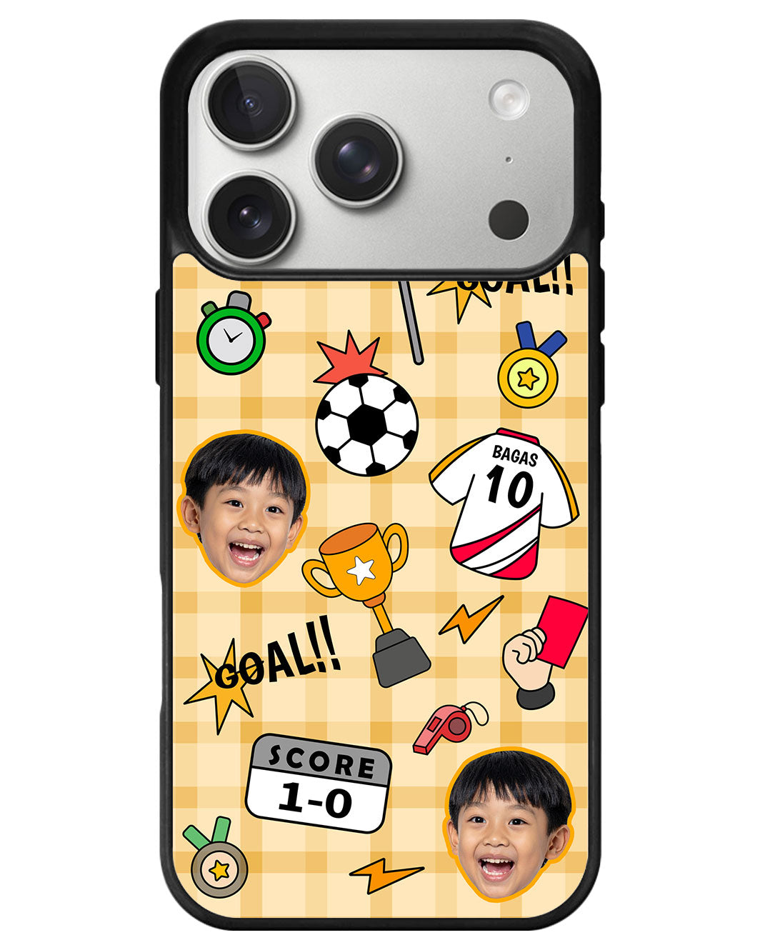 iPhone Avant-Gloss Grip Case - Face Grid Soccer