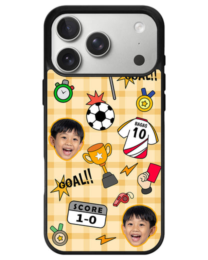 iPhone Avant-Gloss Grip Case - Face Grid Soccer
