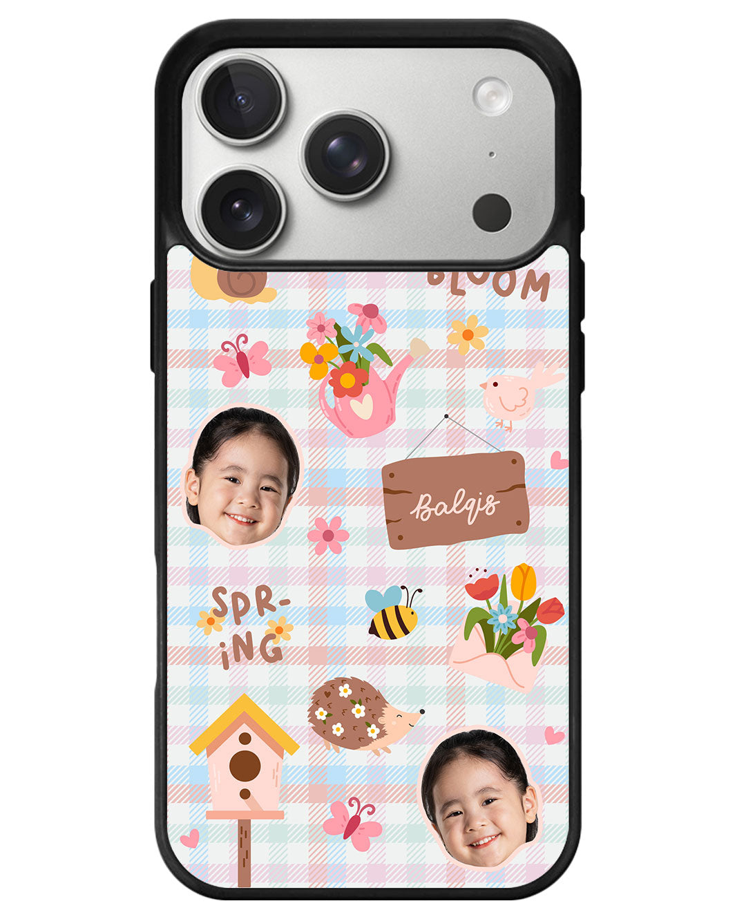 iPhone Avant-Gloss Grip Case - Face Grid Spring bloom