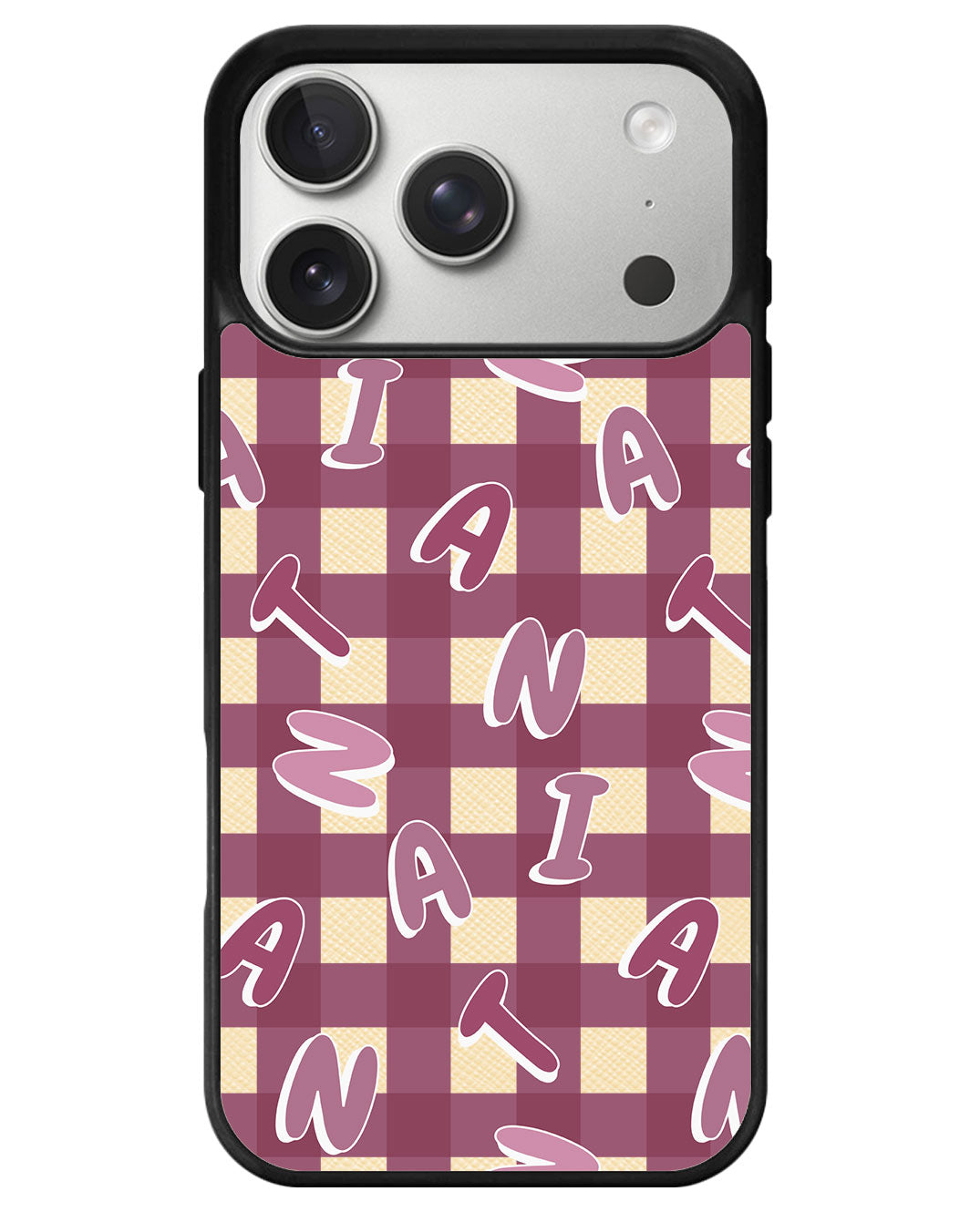 iPhone Leather Grip - Checkered Monogram 2.0