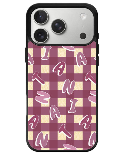 iPhone Leather Grip - Checkered Monogram 2.0