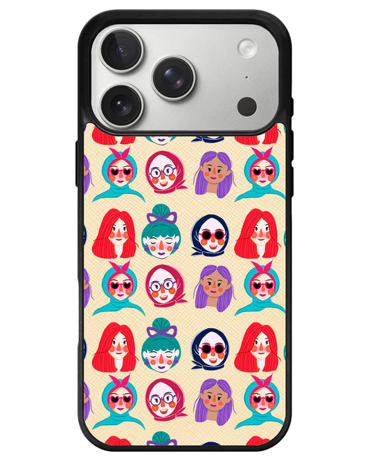 iPhone Leather Grip - Cute Sweety Faces