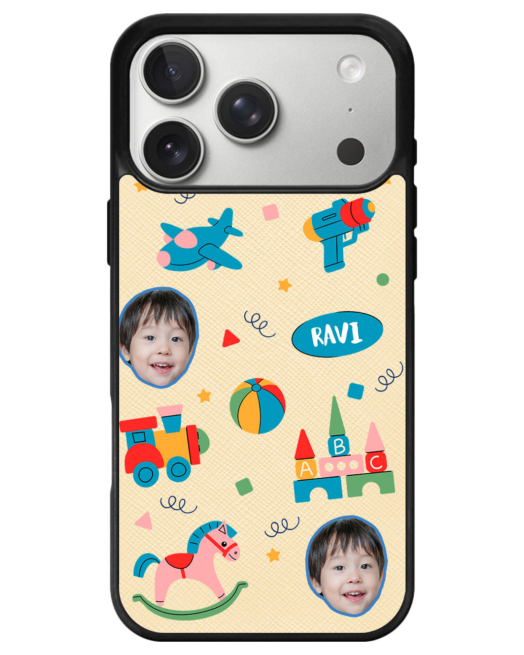 iPhone Leather Grip - Face Grid Boys Toys