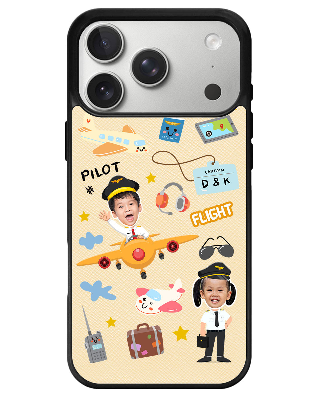 iPhone Leather Grip - Face Grid Dream Pilot