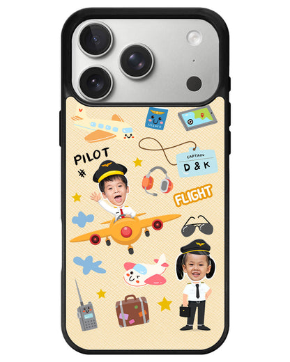 iPhone Leather Grip - Face Grid Dream Pilot