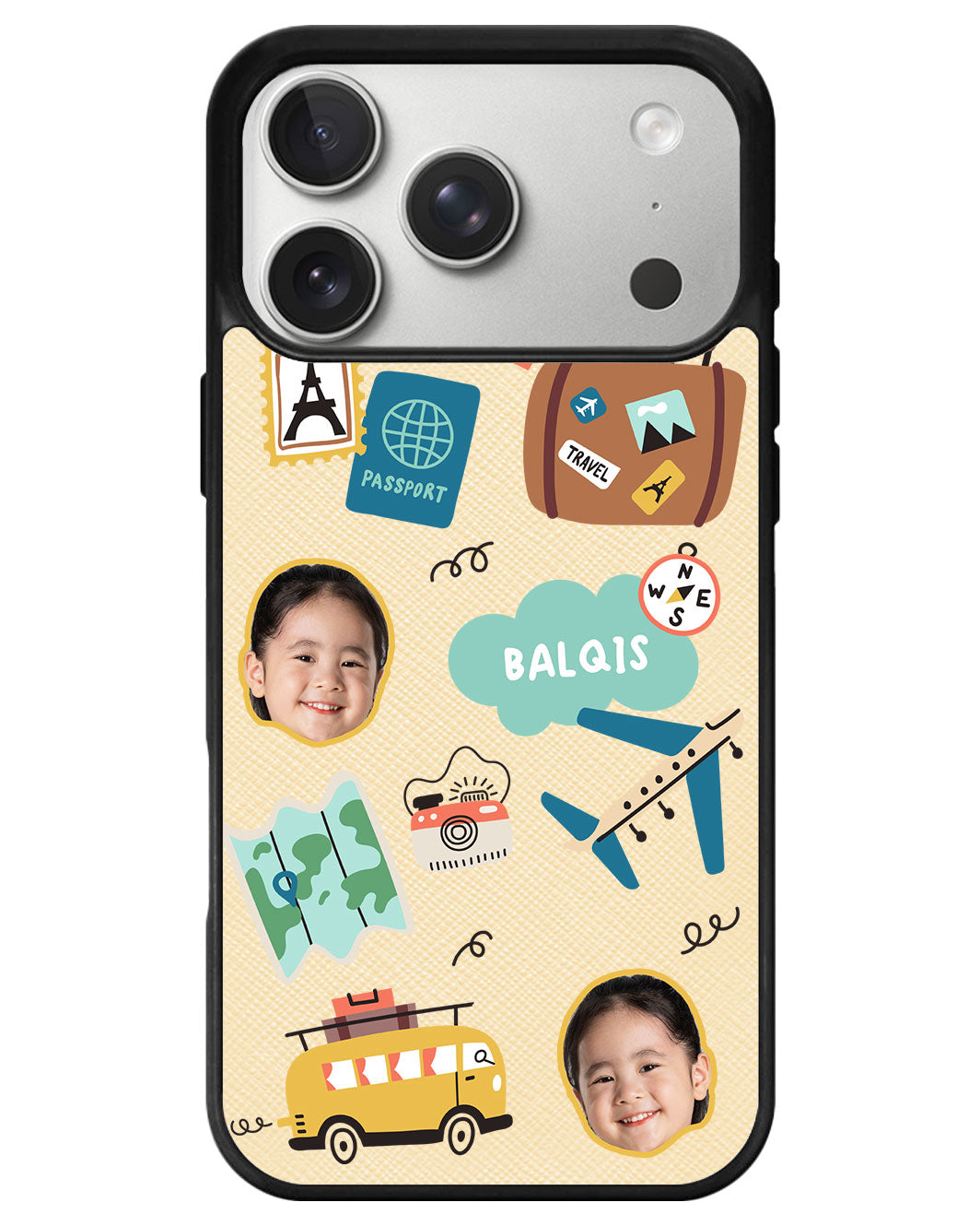 iPhone Leather Grip - Face Grid Travel