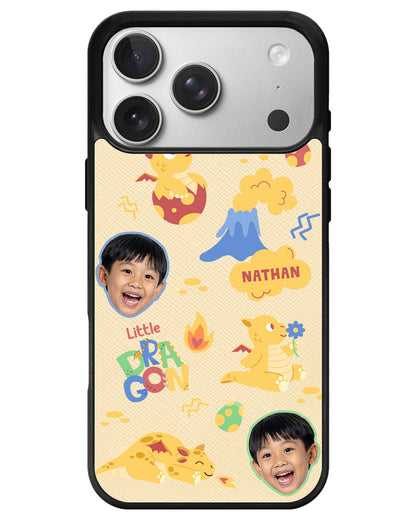 iPhone Leather Grip - Face Grid Little Dragon