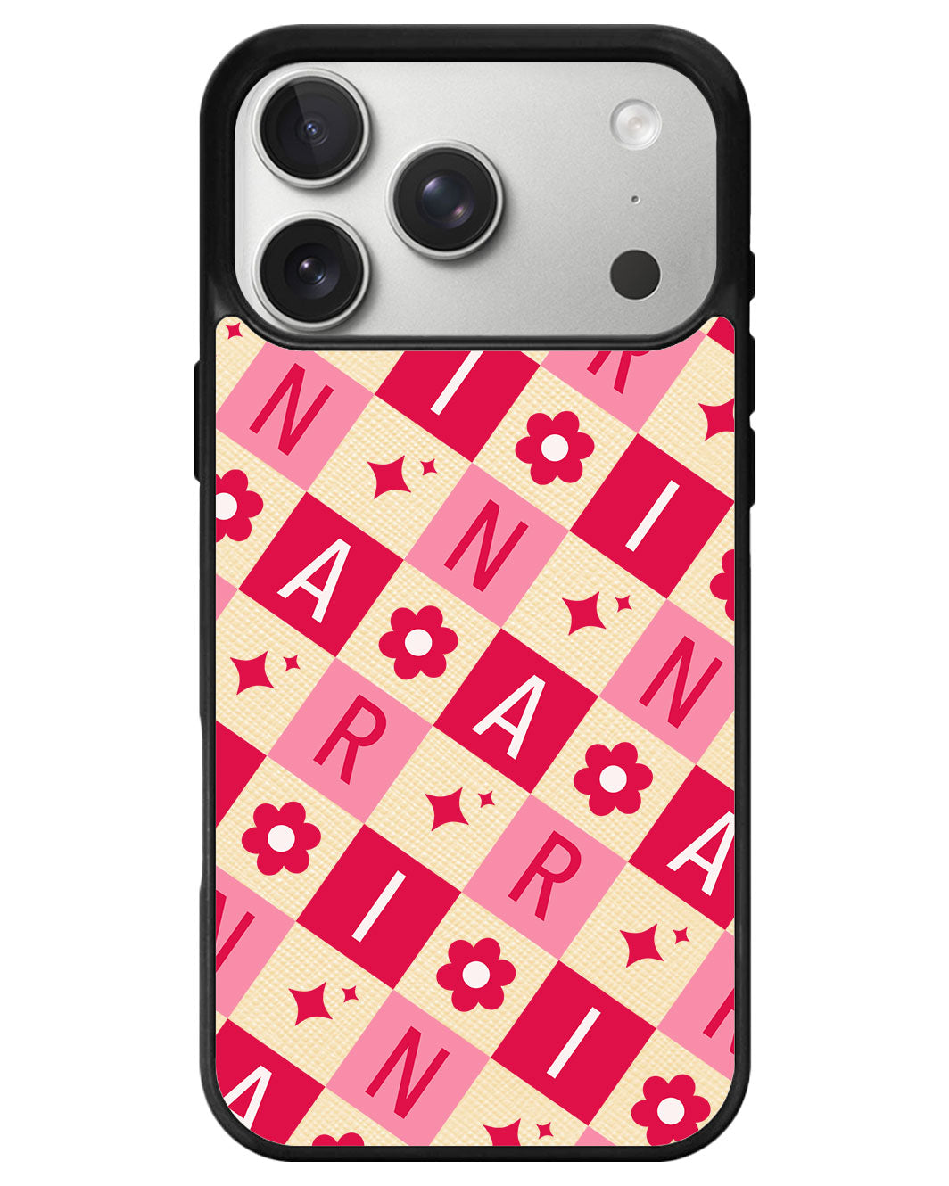iPhone Leather Grip - Flower Grid Monogram 1.0
