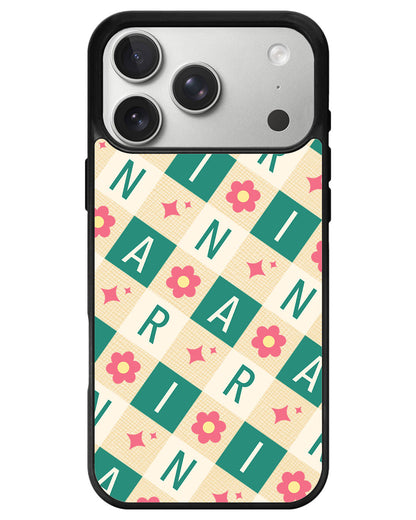 iPhone Leather Grip - Flower Grid Monogram 4.0