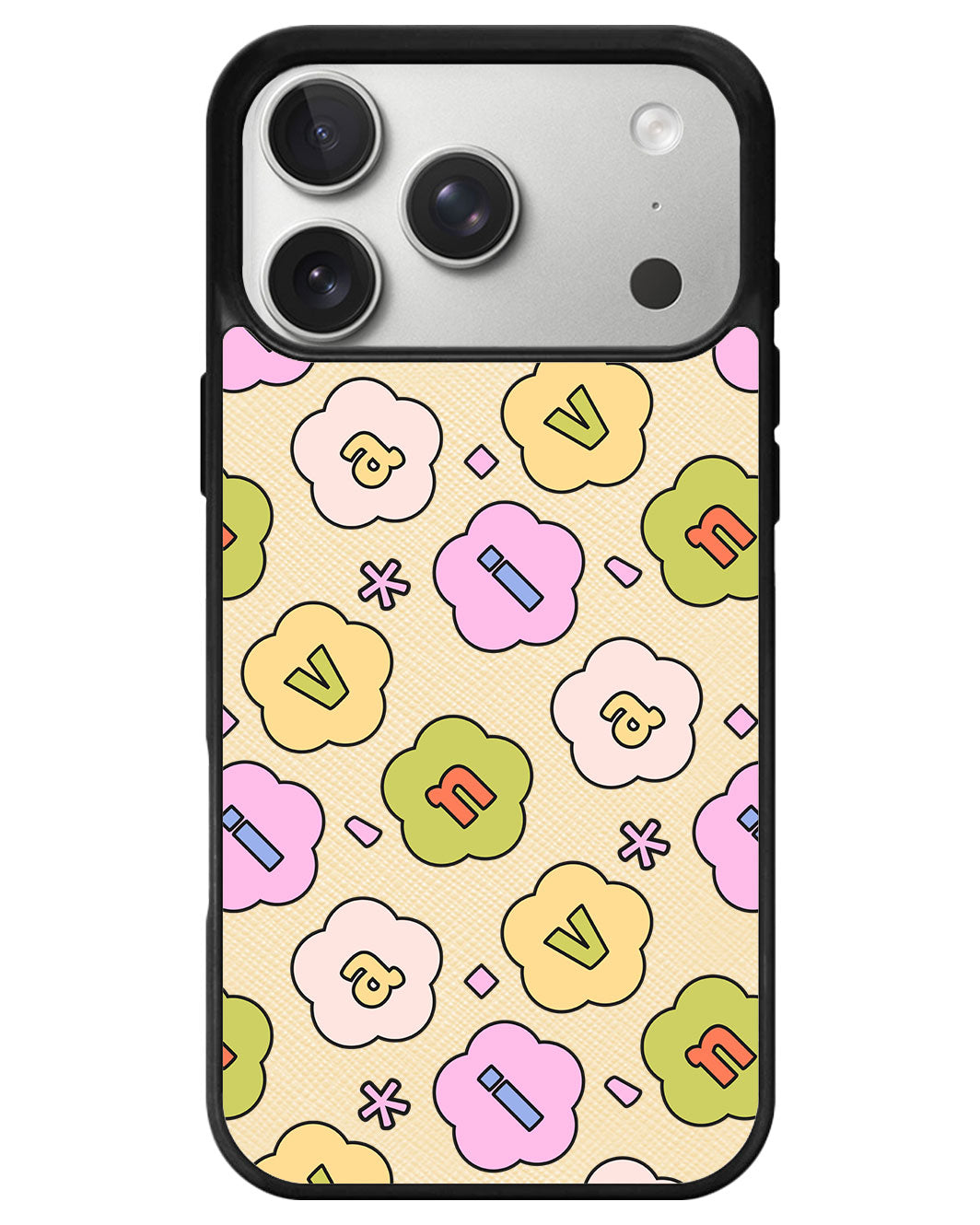 iPhone Leather Grip - Flower Petals Monogram 1.0