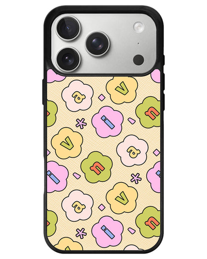 iPhone Leather Grip - Flower Petals Monogram 1.0