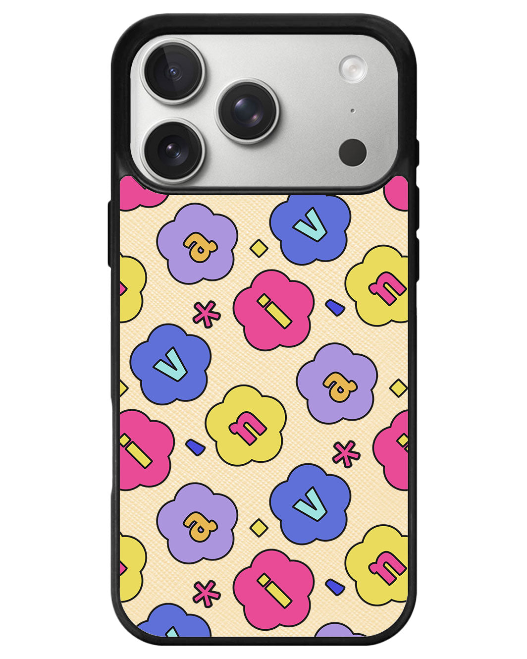 iPhone Leather Grip - Flower Petals Monogram 2.0