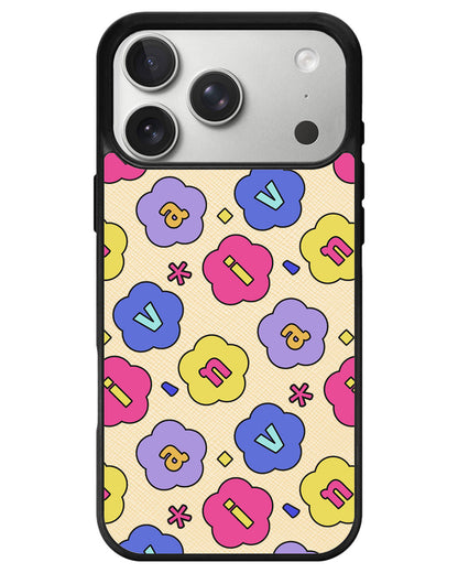 iPhone Leather Grip - Flower Petals Monogram 2.0