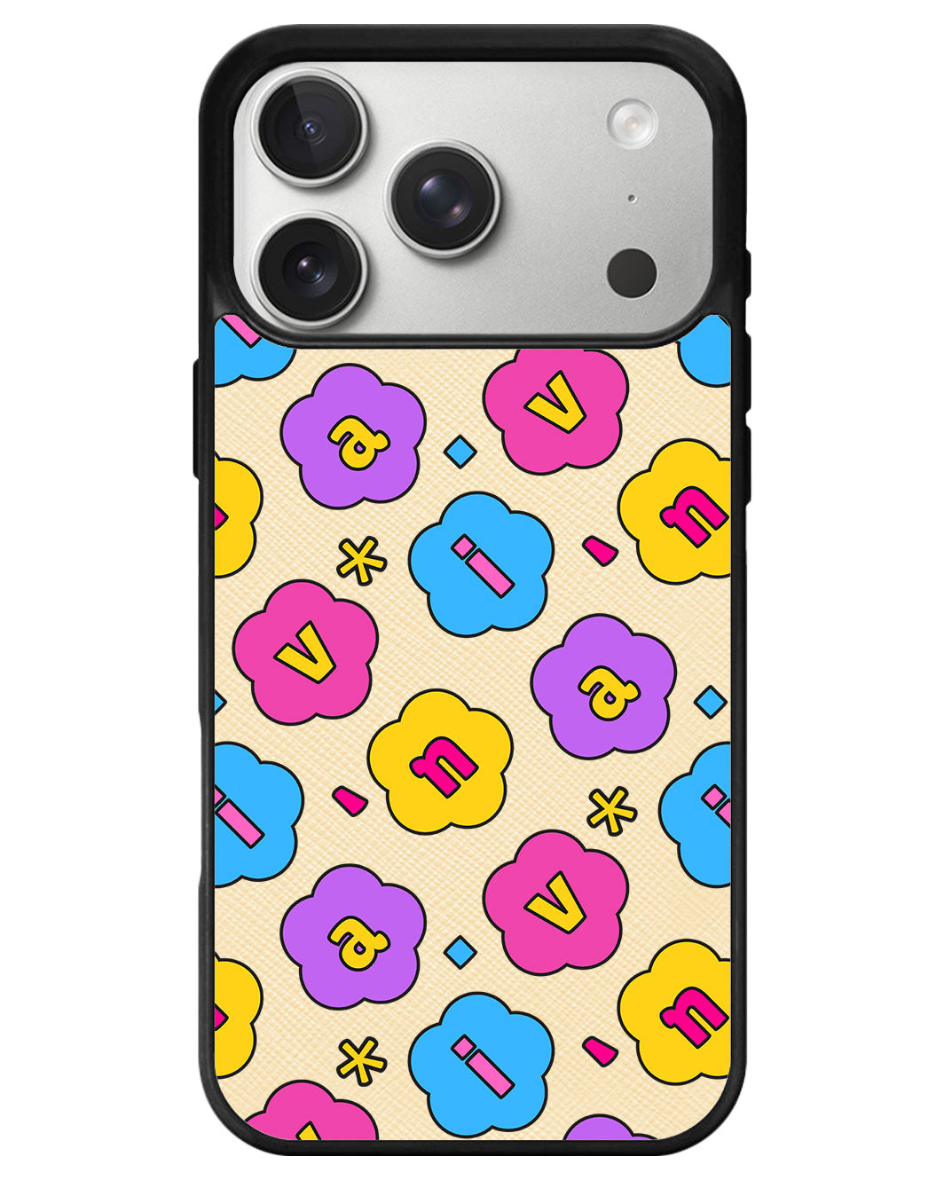 iPhone Leather Grip - Flower Petals Monogram 4.0