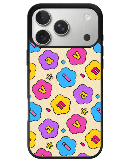 iPhone Leather Grip - Flower Petals Monogram 4.0