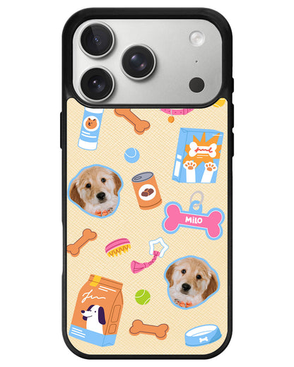 iPhone Leather Grip - Pet Grid Puppy Sweet Treats