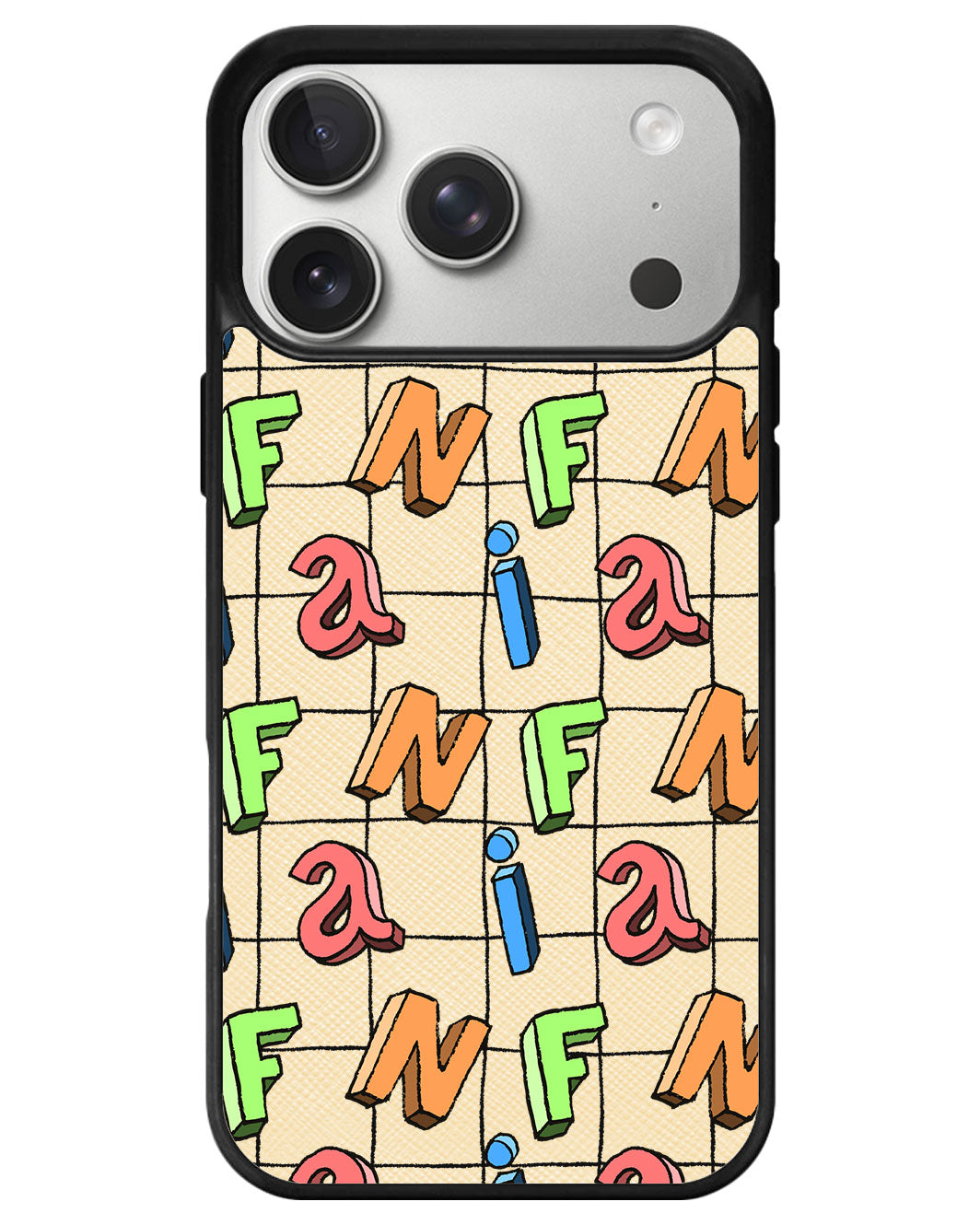 iPhone Leather Grip - Playful Monogram