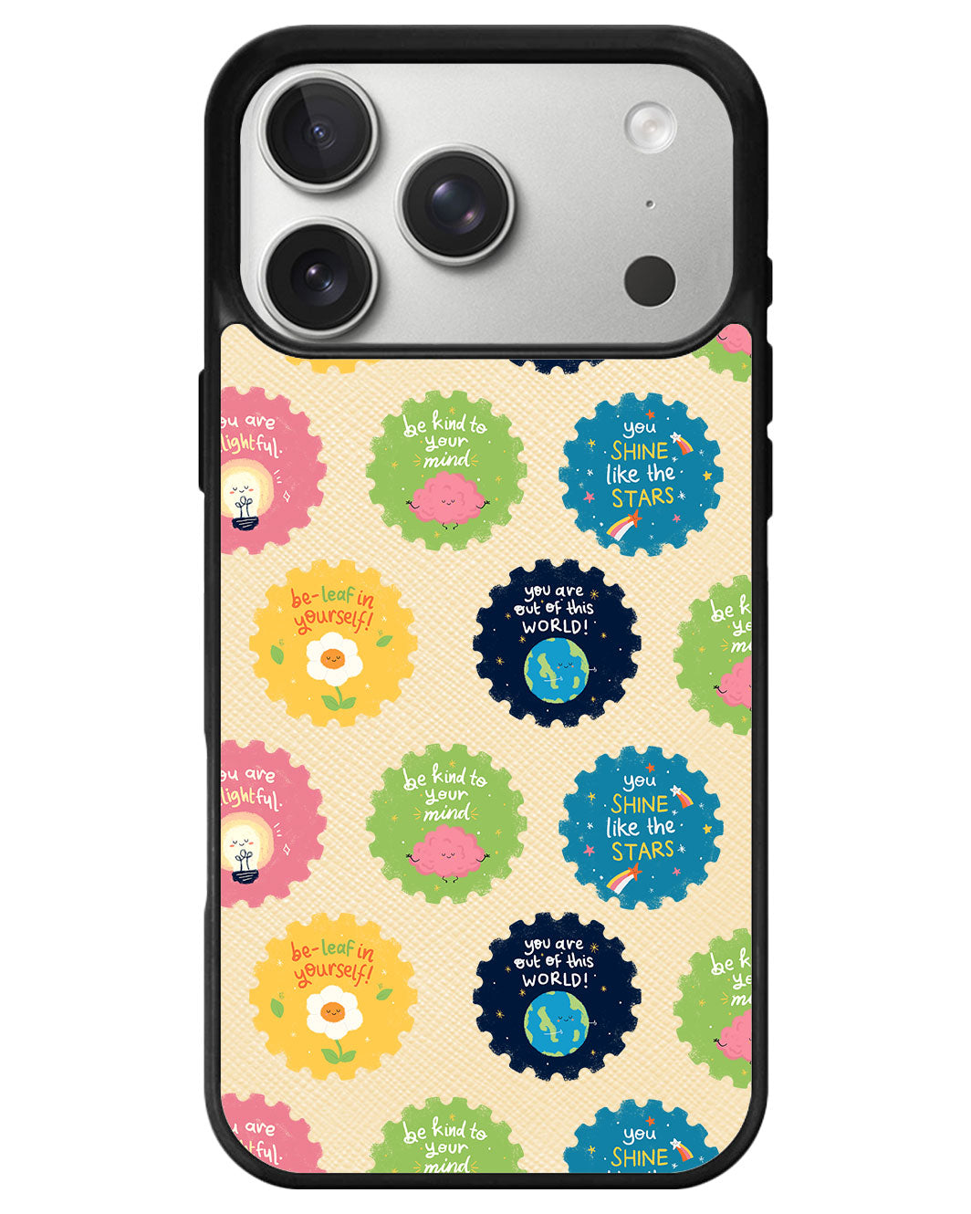 iPhone Leather Grip - Quotes Stamps