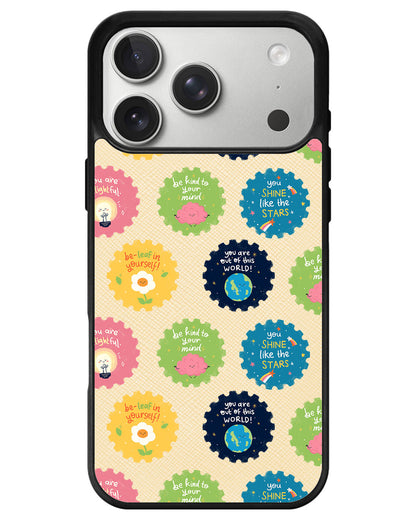 iPhone Leather Grip - Quotes Stamps