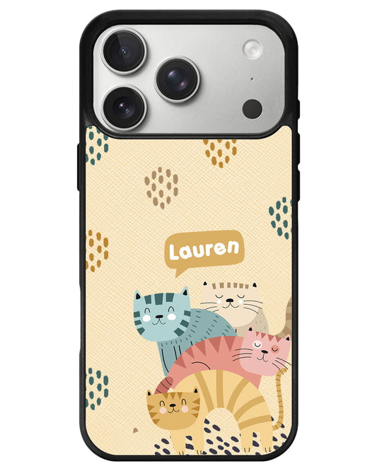 iPhone Leather Grip - Rainbow Meow 2.0
