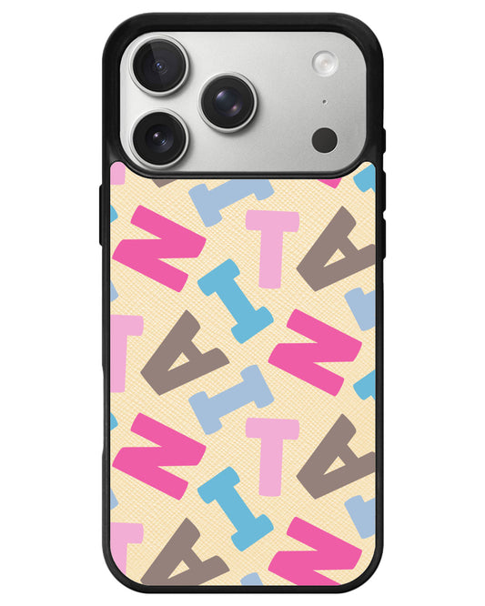 iPhone Leather Grip - Scattered Monogram 2.0
