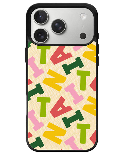 iPhone Leather Grip - Scattered Monogram 3.0