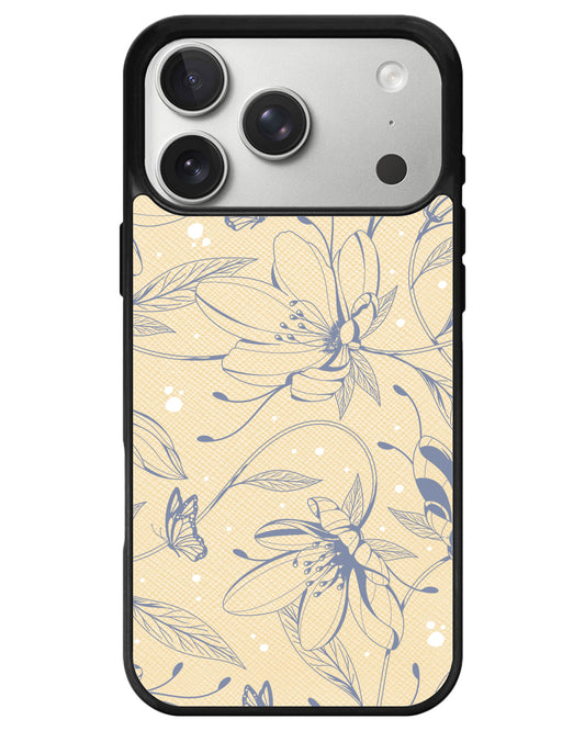 iPhone Leather Grip - Sketchy Flower & Butterfly 2.0